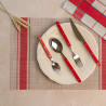 SET DE TABLE TISSÉ 45X30CM EN PVC ROUGE ET BEIGE