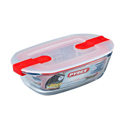 PLAT RECTANGULAIRE 0L4 17*10CM AVEC COUVERCLE BOUTON VAPEUR COOK&HEAT