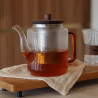 THÉIÈRE KARL 1200ML EN VERRE BOROSILICATE ANSE AMBRE
