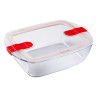 PLAT RECTANGULAR 2.5L 28*20CM AVEC COUVERCLE BOUTON VAP COOK & HEAT