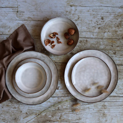 ASSIETTE PLATE BORAL 27.5CM EN GRÈS BEIGE CLAIR