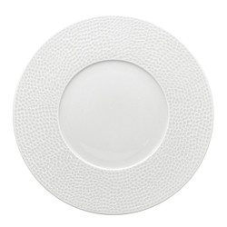 ASSIETTE PLATE MARTELÉ 29CM PORCELAINE BLANCHE
