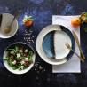 ASSIETTE PLATE KATANGA 27.5CM EN GRÈS BLANC ET BLEU