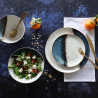 ASSIETTE DESSERT KATANGA 20.5CM EN GRÈS BLEU ET BLANC