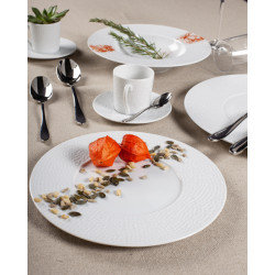 ASSIETTE PLATE MARTELÉ 29CM PORCELAINE BLANCHE