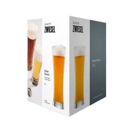 BOITE DE 4 CHOPES À BIÈRE BEER BASIC 70.3CL EN CRISTAL TRITAN