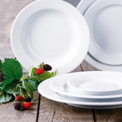 ASSIETTE PLATE KASZUB 21CM EN PORCELAINE BLANCHE