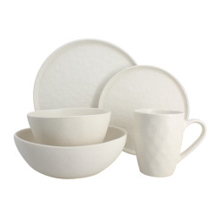ASSIETTE PLATE SNOWSTACK 27CM EN GRÈS BLANC MAT