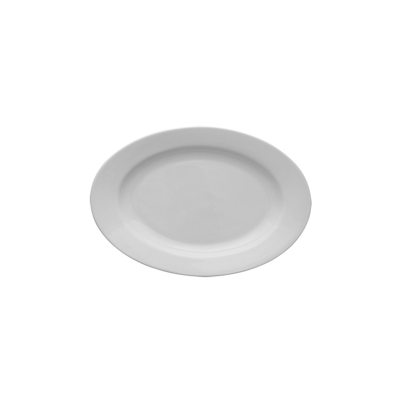 ASSIETTE OVALE 30CM KASZUB EN PORCELAINE BLANCHE