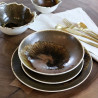 ASSIETTE CREUSE SATURNE 21CM EN PORCELAINE MARRON
