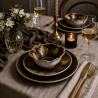 ASSIETTE DESSERT SATURNE 20CM EN PORCELAINE MARRON