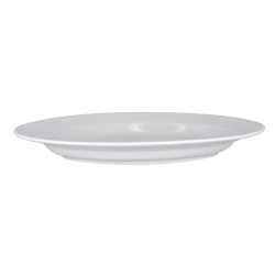 ASSIETTE OVALE KASZUB 33CM EN PORCELAINE BLANCHE