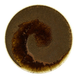 ASSIETTE DESSERT SATURNE 20CM EN PORCELAINE MARRON
