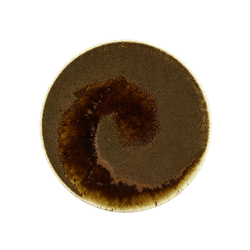 ASSIETTE DESSERT SATURNE 20CM EN PORCELAINE MARRON