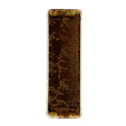 PLAT RECTANGLE SATURNE 29CM EN PORCELAINE MARRON