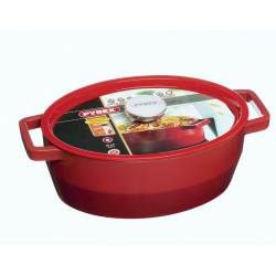 COCOTTE OVALE 29 3L80 ROUGE FONTE SLOW COOK
