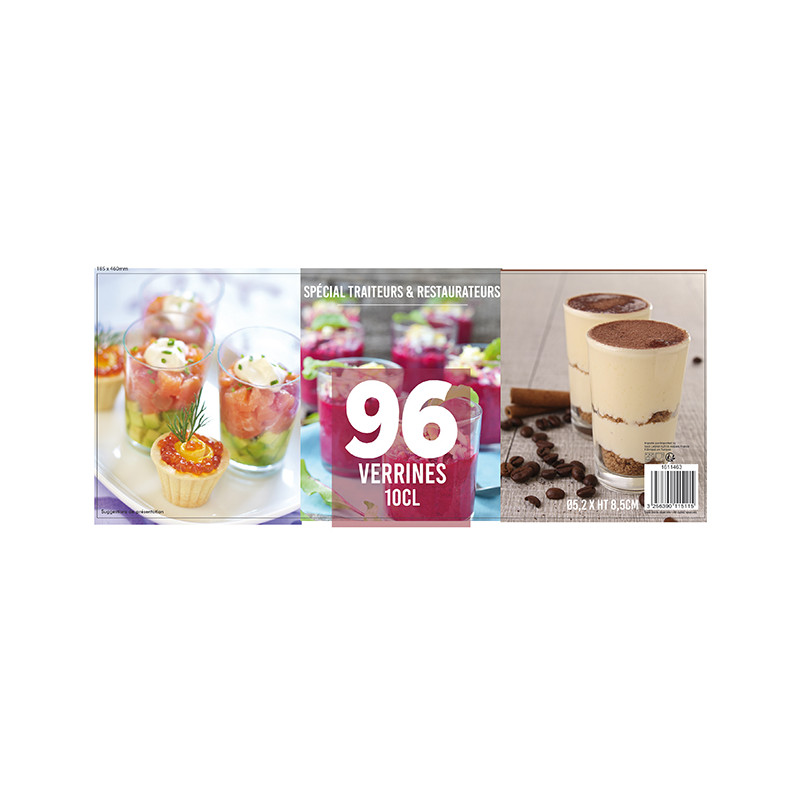 COLIS DE 96 VERRINES 10CL EN VERRE TRANSPARENT