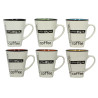 MUG CONIQUE GRÈS 36CL SCRIPT COLORIS ASSORTIS