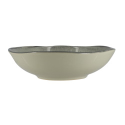 ASSIETTE CREUSE IRAZU 20CM EN FAIENCE GRIS