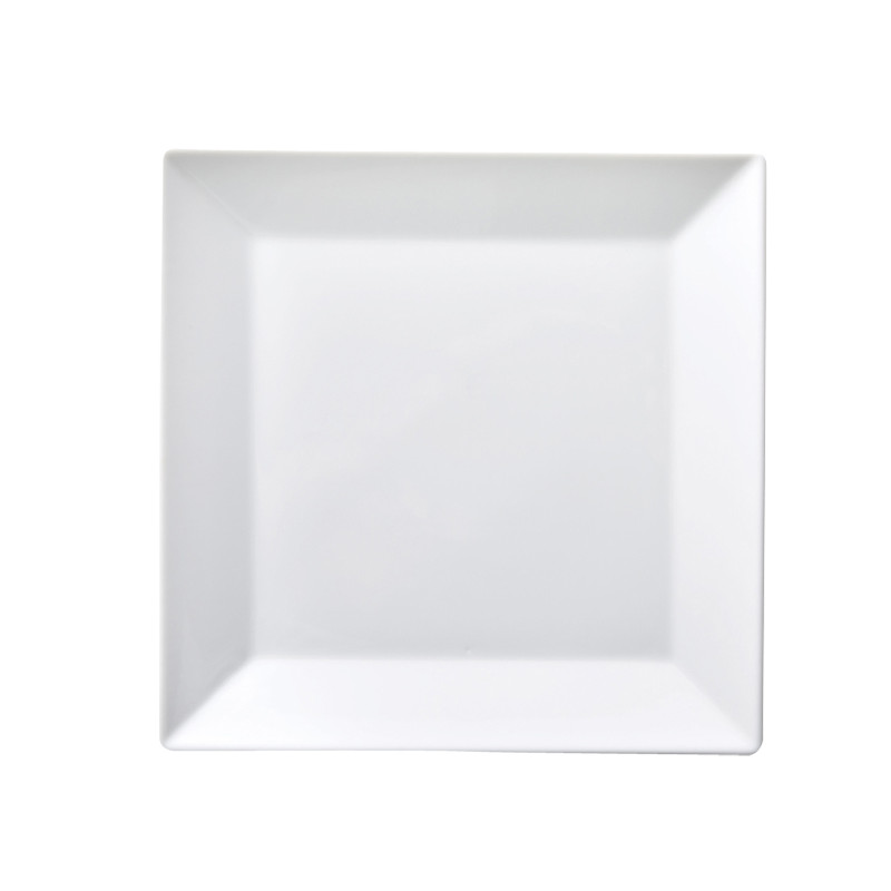 ASSIETTE PLATE CARRÉE 27CM EN PORCELAINE BLANC