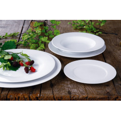 ASSIETTE PLATE 21 CM ROMA PORCELAINE BLANCHE