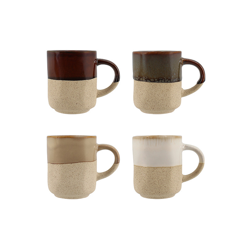 TASSE MACCHIATO 10CL EN GRÈS 4 COULEURS ASSORTIES