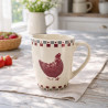 MUG GALLINA 38CL EN GRÈS GRIS ET ROUGE