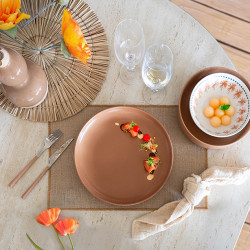 ASSIETTE PLATE ARITA 27CM EN GRÈS MARRON