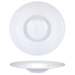 ASSIETTE  GRANDE AILE PETIT BASSIN 27CM ROMA PORCELAINE BLANCHE