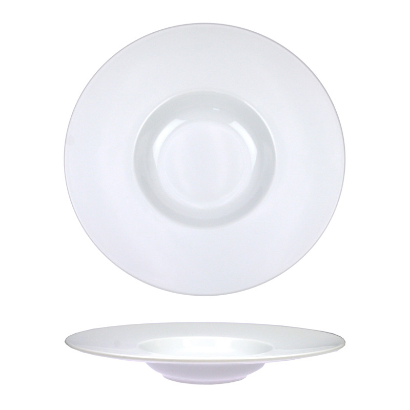 ASSIETTE  GRANDE AILE PETIT BASSIN 27CM ROMA PORCELAINE BLANCHE