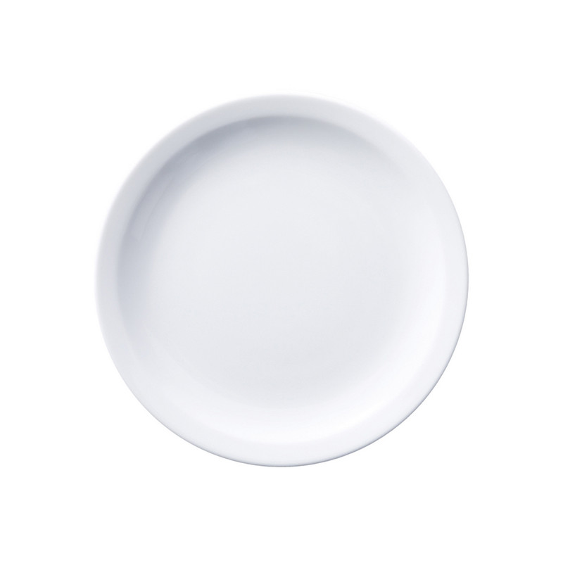 ASSIETTE PLATE EMPILABLE 22CM EN PORCELAINE BLANCHE