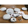ASSIETTE PLATE EMPILABLE 22CM EN PORCELAINE BLANCHE