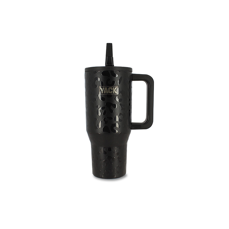 GOBELET ISOTHERME YACK 90CL EN ACIER INOXYDABLE LÉOPARD NOIR