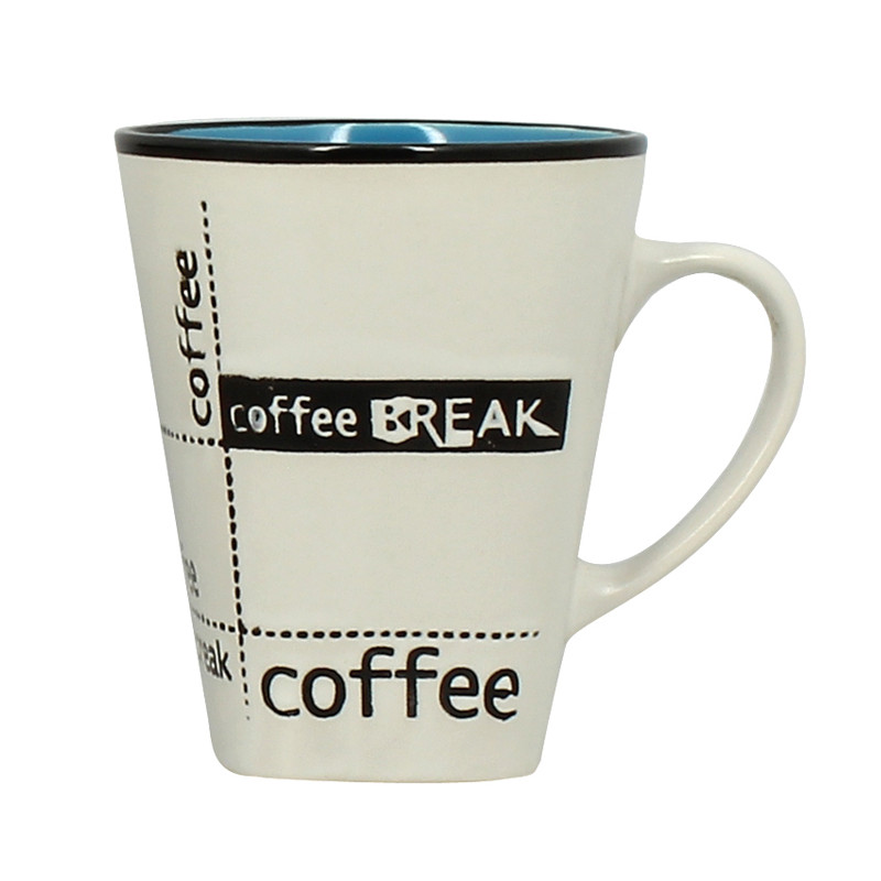 MUG CONIQUE GRÈS 36CL SCRIPT COLORIS ASSORTIS