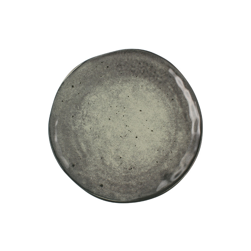 ASSIETTE PLATE IRAZU 26CM EN FAIENCE GRIS