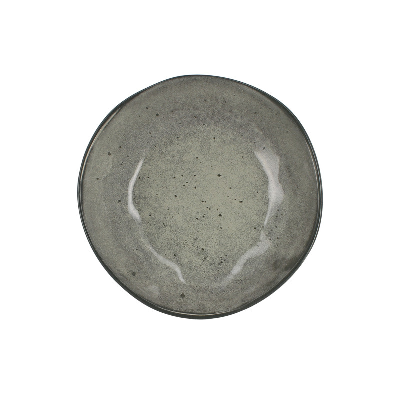 ASSIETTE CREUSE IRAZU 20CM EN FAIENCE GRIS