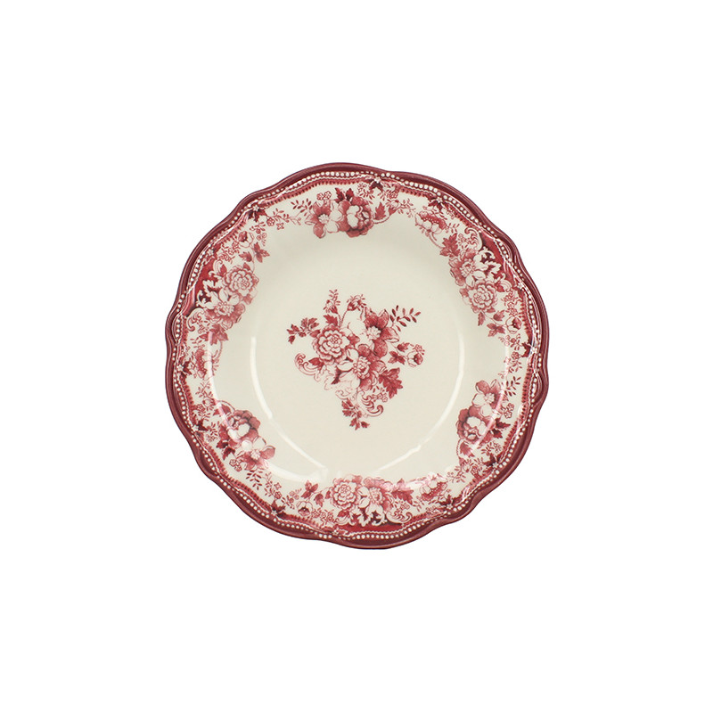 ASSIETTE CREUSE FAUSTINE 22CM EN GRÈS ROSE