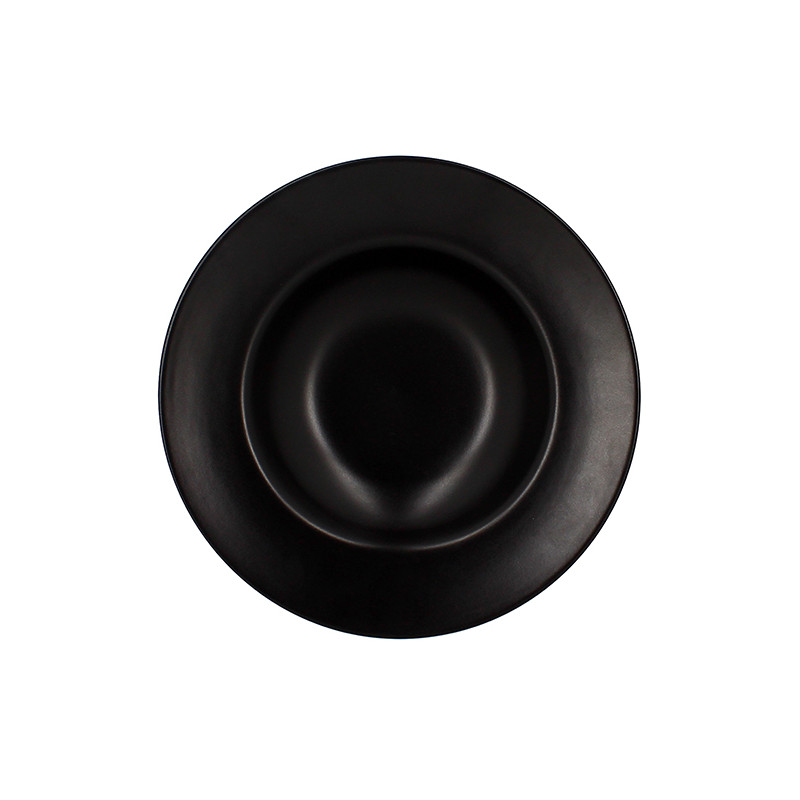 ASSIETTE À PÂTES EGE Ø 28CM FAÏENCE NOIRE MATE