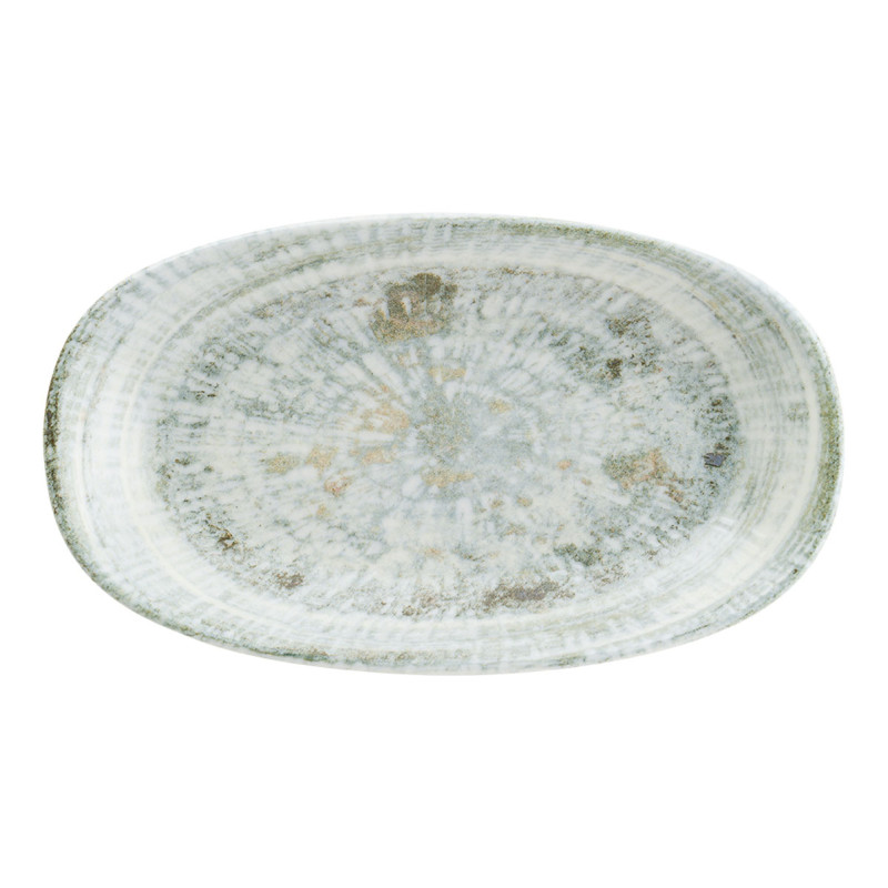 ASSIETTE OVALE ODETTE OLIVE 19X11CM PORCELAINE