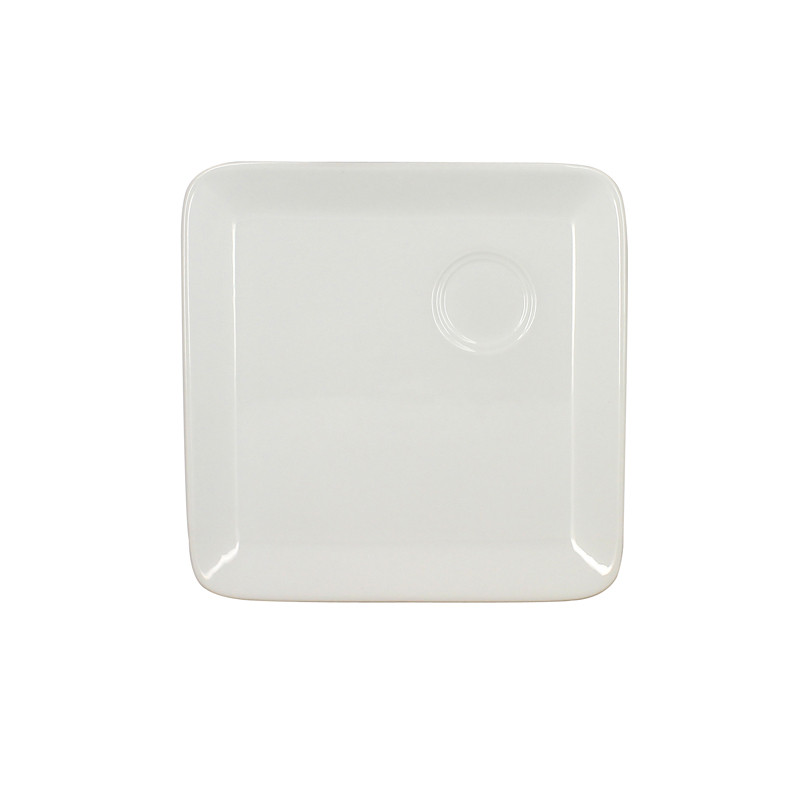 LOT 4 ASSIETTES CAFÉ GOURMAND 21X21CM EN PORCELAINE BLANC