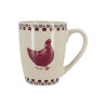 MUG GALLINA 38CL EN GRÈS GRIS ET ROUGE