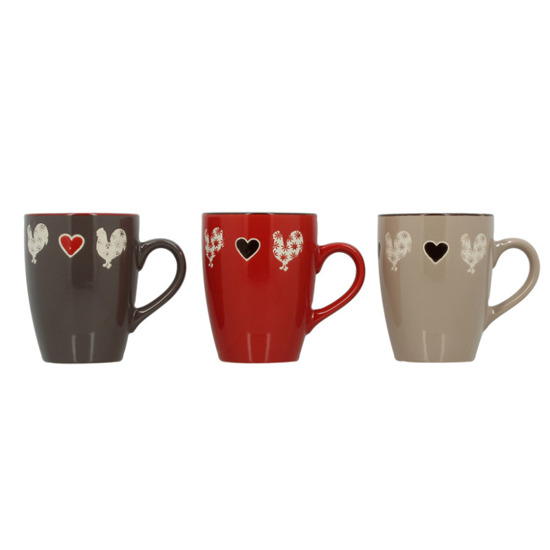 MUG POULE 30CL  3 COULEURS ASSORTIES