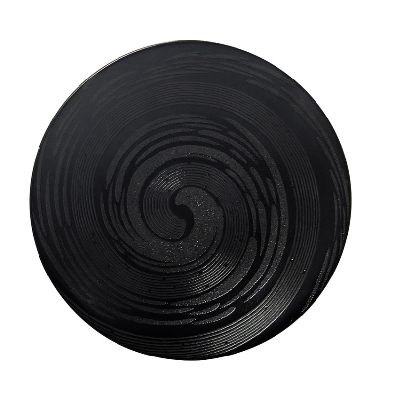 ASSIETTE DESSERT TORNADE 21CM EN GRÈS NOIR