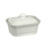 TERRINE 200GRAMMES 11X8X4.6CM EN GRÈS BLANC AVEC COUVERCLE