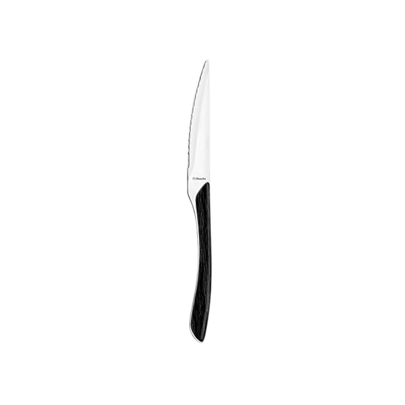 COUTEAU DE TABLE ÉCLAT 23CM ACIER INOXYDABLE EFFET BOIS NOIR