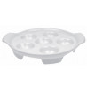 PLAT À ESCARGOT 6 TROUS 16X18CM EN PORCELAINE BLANC