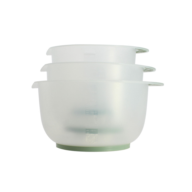 SET DE 3 BOLS À MÉLANGER 1.5L, 2L ET 2.5L EN PLASTIQUE TRANSPARENT