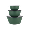 LOT 3 BOLS CONSERVATION RONDES EN PLASTIQUE VERT AVEC COUVERCLE