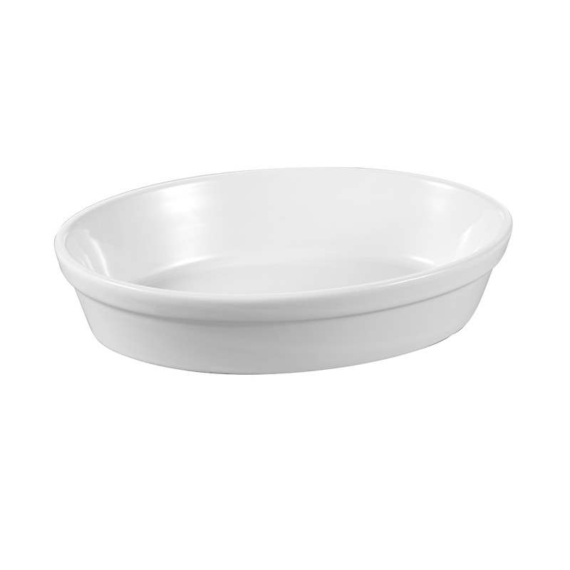 PLAT À GRATIN OVALE 23X16 CM GRÈS BLANC
