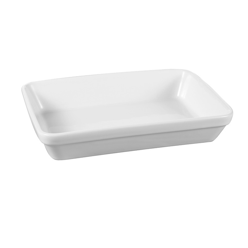 PLAT GRATIN RECTANGULAIRE 23X16CM GRÈS BLANC